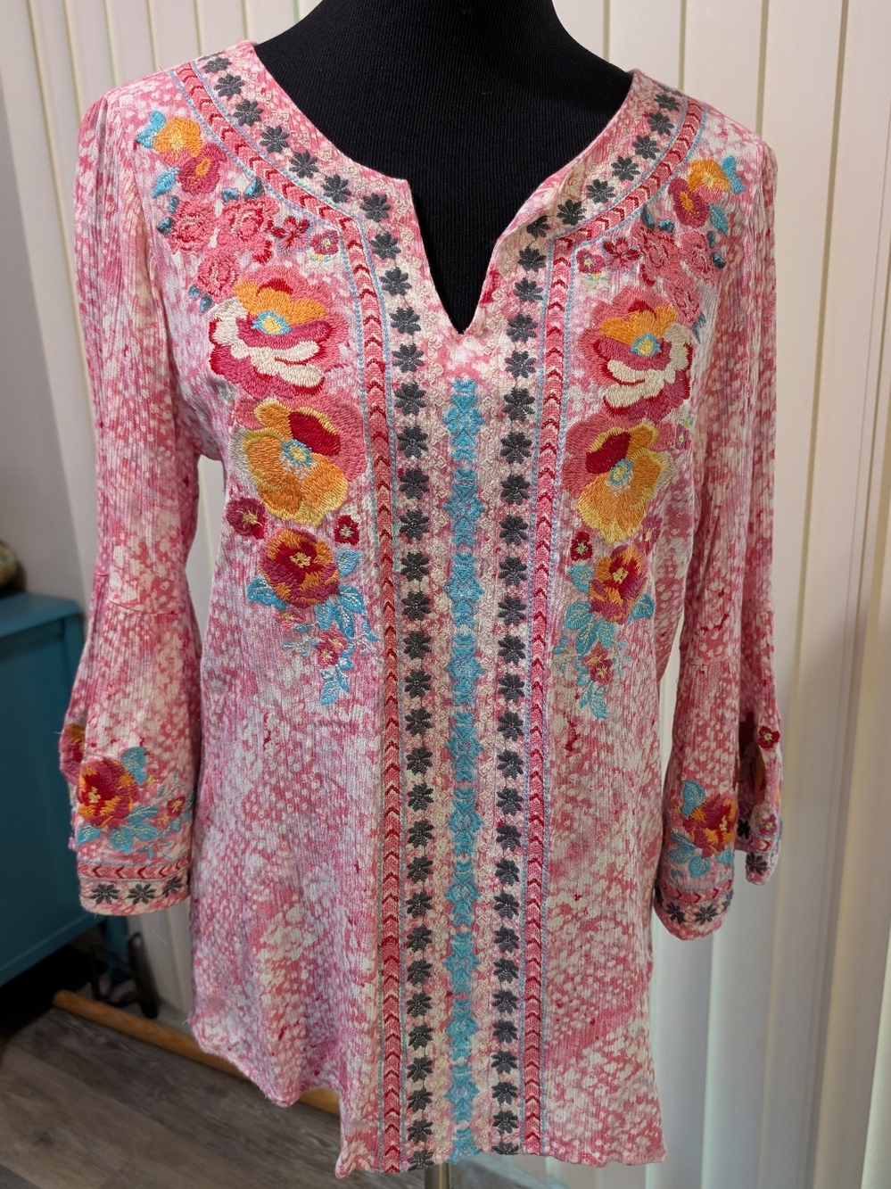 Savanna Jane Boho Floral Embroidered Top